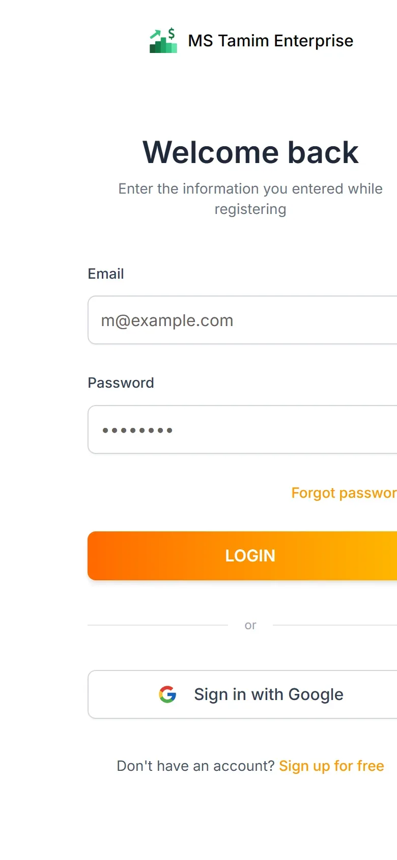 MS Tamim Enterprise on mobile