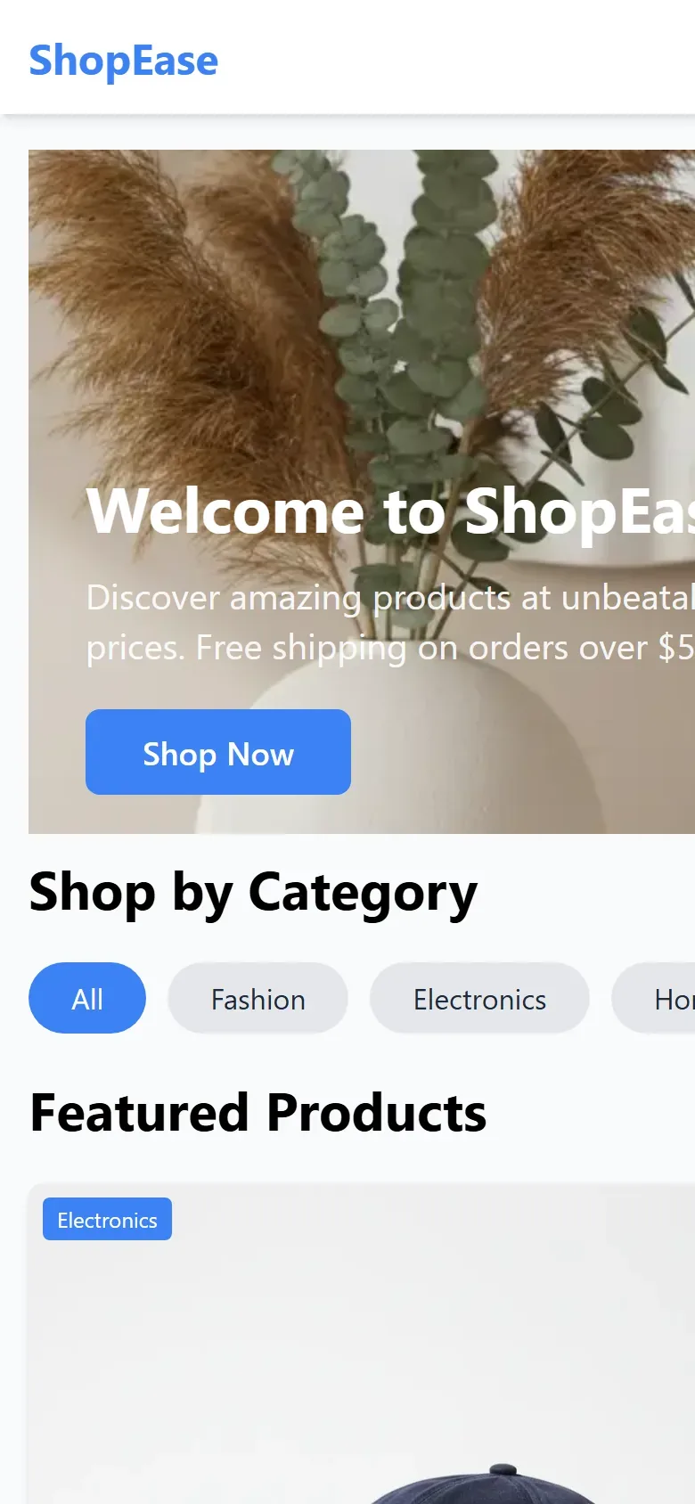 ShopEase on mobile